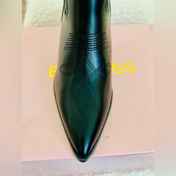 NIB Dolls Kill Cowgirl Ways Western Boot Cassidy Denim Boot in Black w/ Crystals - Picture 12 of 16